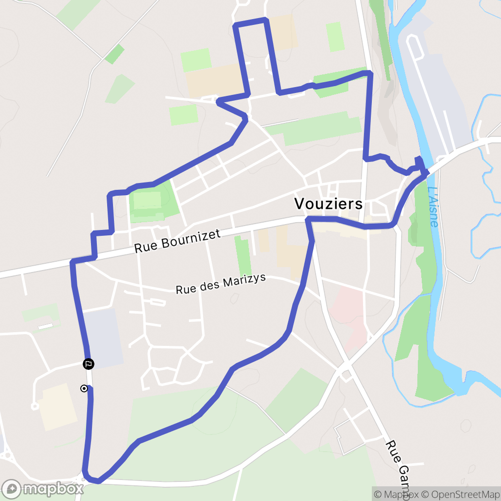 Vouziers : carte du parcours de randonnée - France