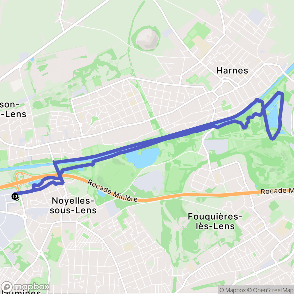 Noyelles-sous-Lens : carte du parcours de randonnée - France