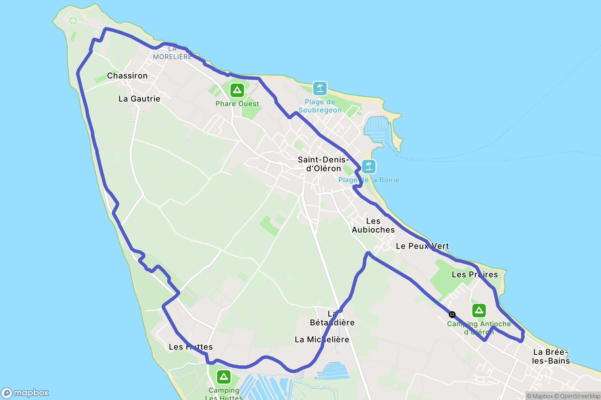 La Brée-les-Bains : carte du parcours de randonnée - France