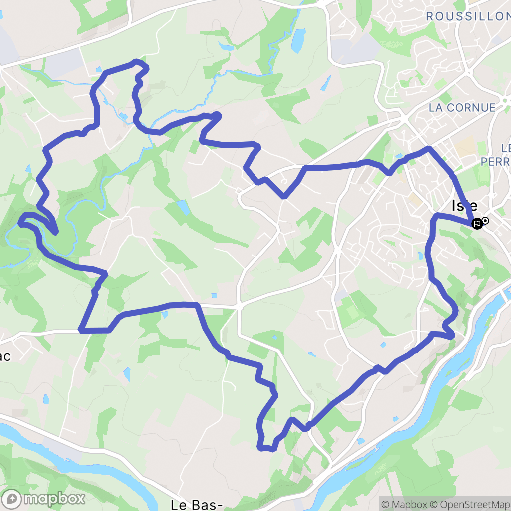 Isle : carte du parcours de randonnée - France
