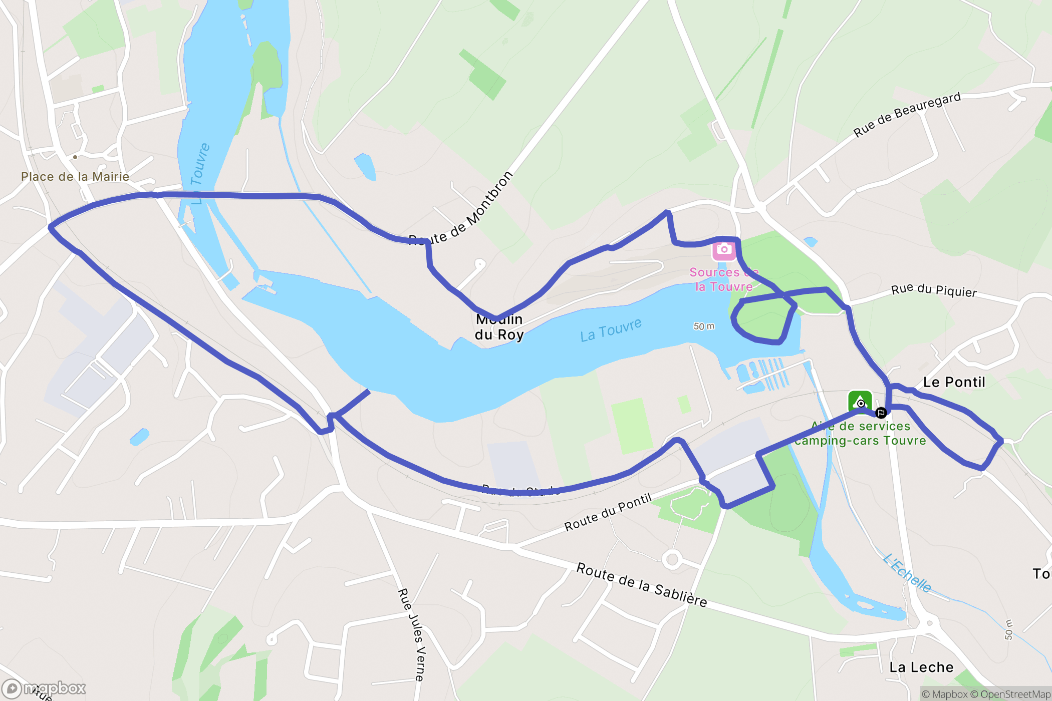 Touvre : carte du parcours de randonnée - France