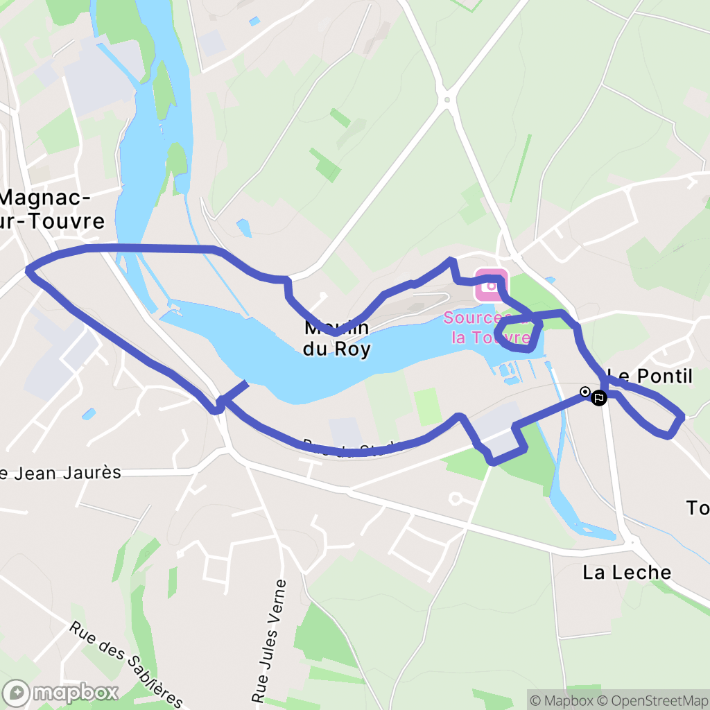 Touvre : carte du parcours de randonnée - France