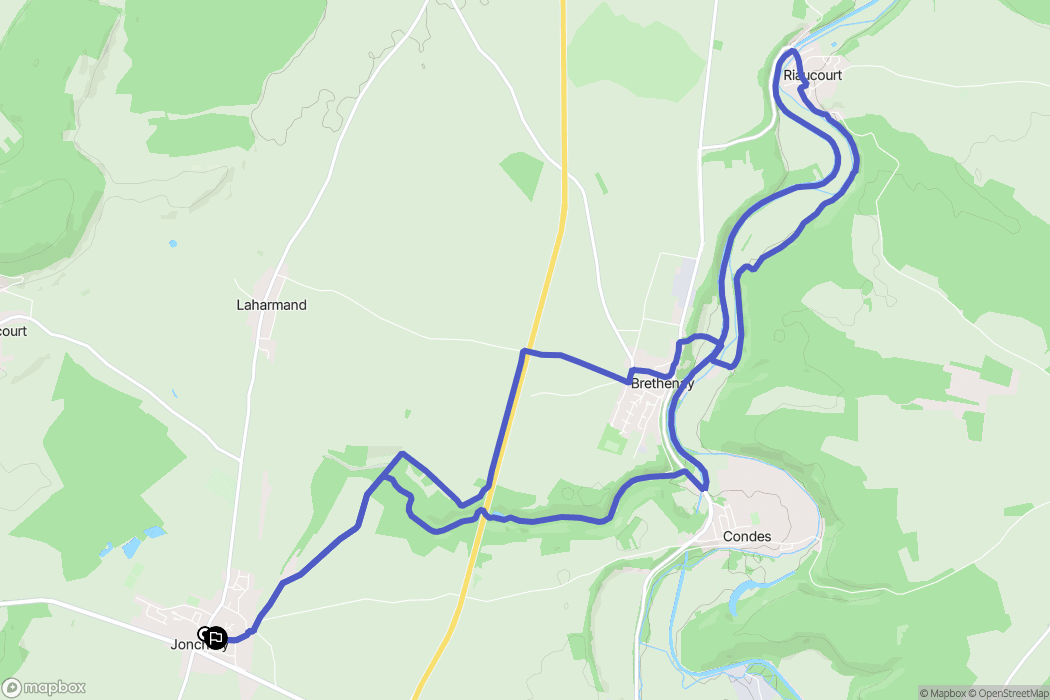 Jonchery : carte du parcours de randonnée - France