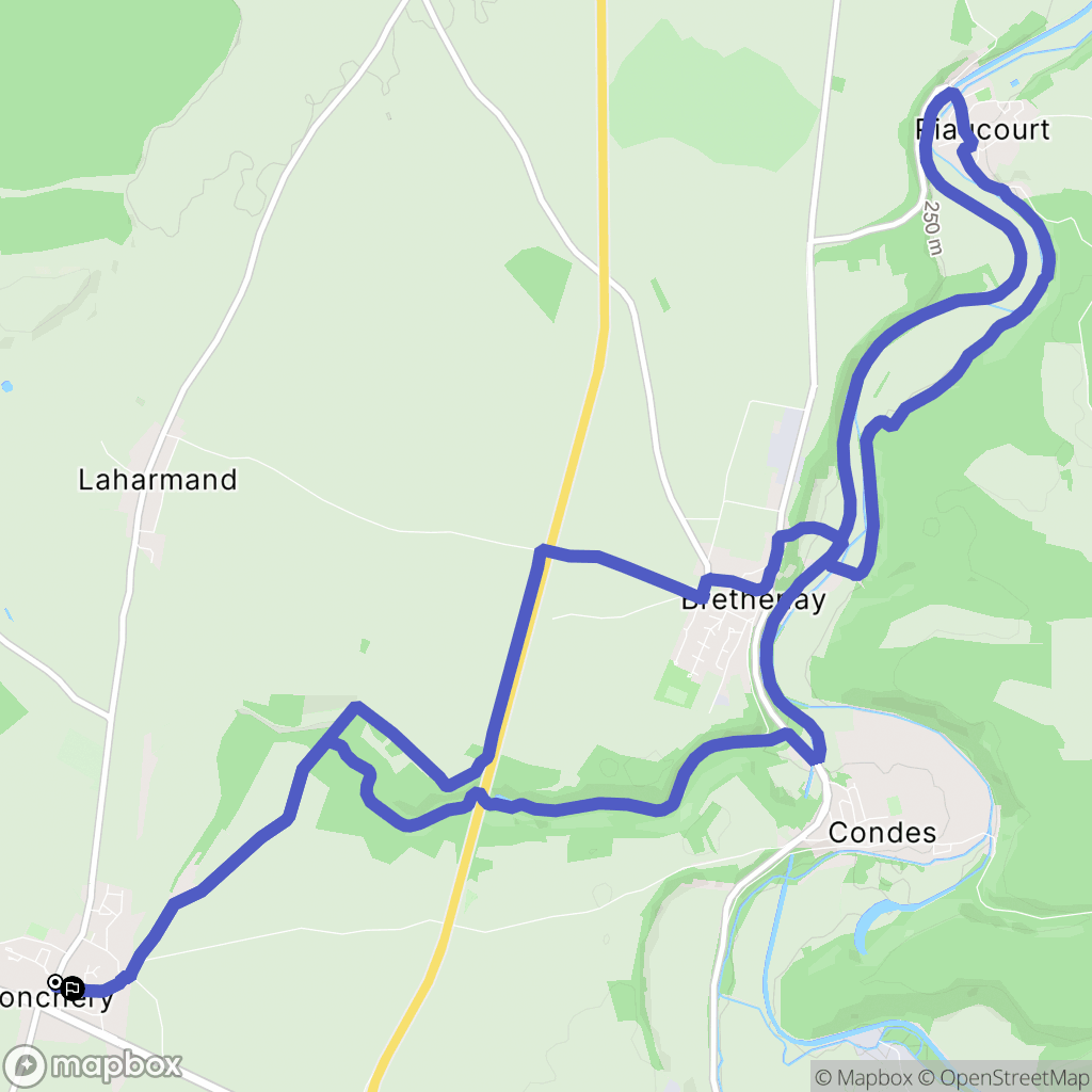 Jonchery : carte du parcours de randonnée - France
