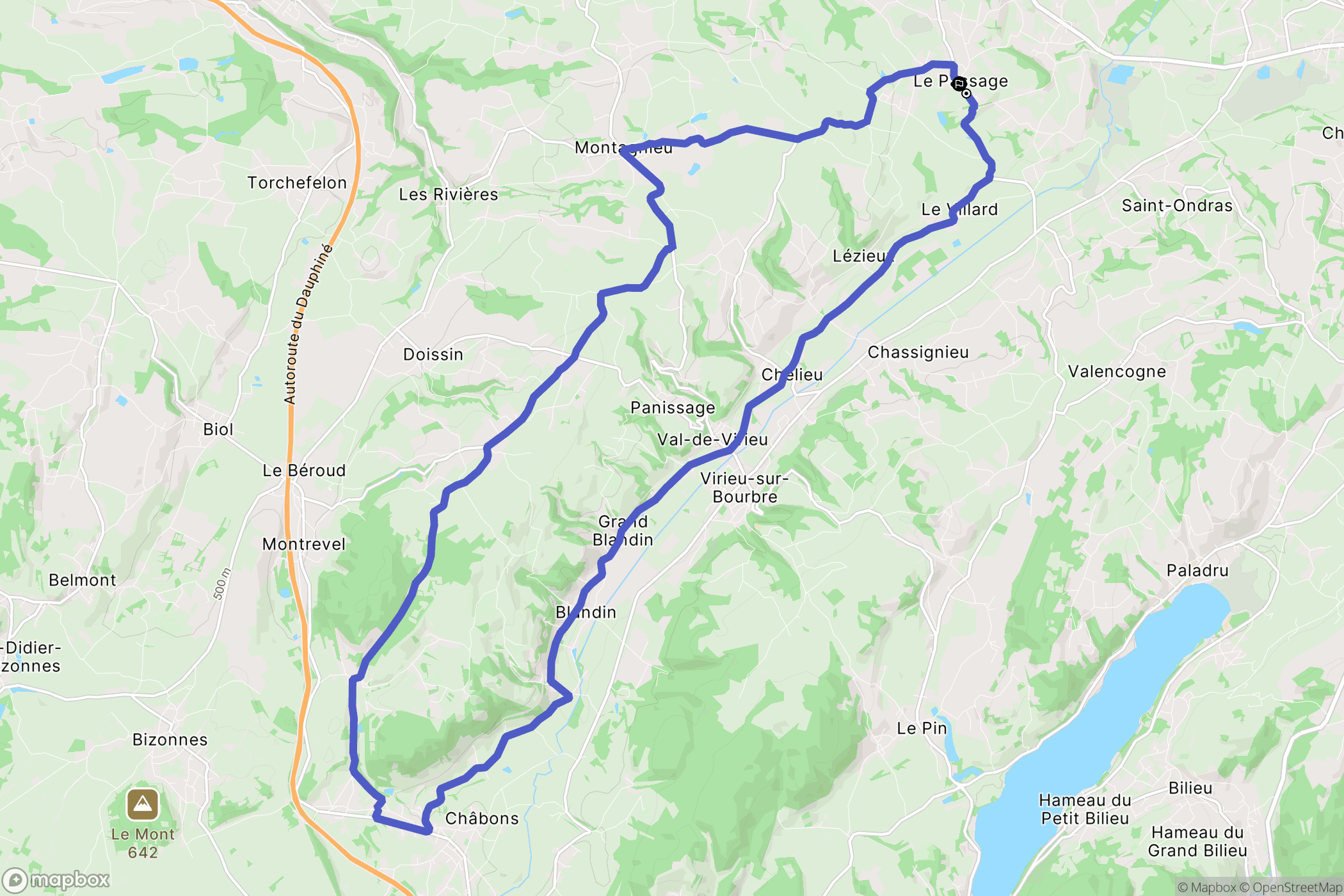 Le Passage : carte du parcours de randonnée - France
