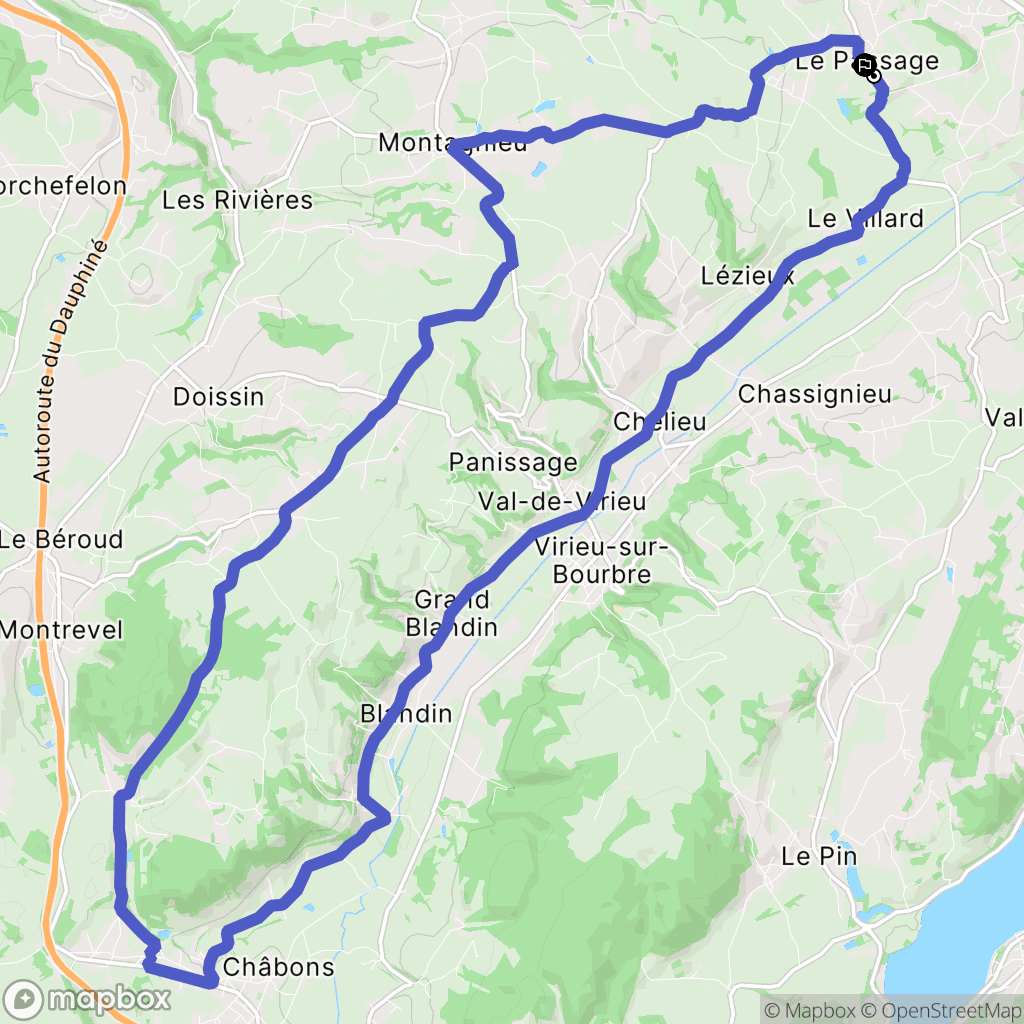 Le Passage : carte du parcours de randonnée - France