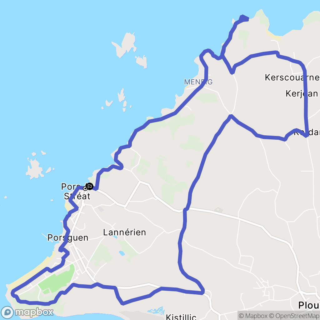 Plouescat : carte du parcours de randonnée - France