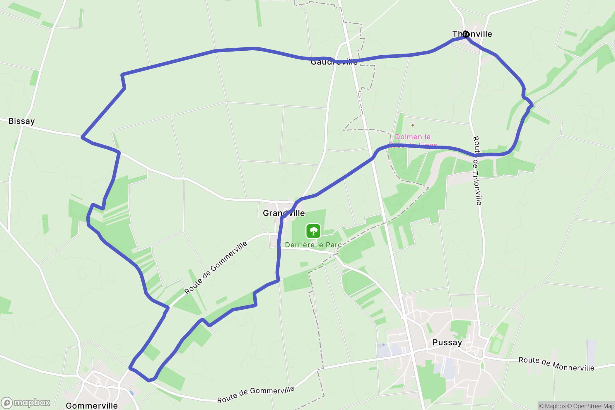 Congerville-Thionville : carte du parcours de randonnée - France