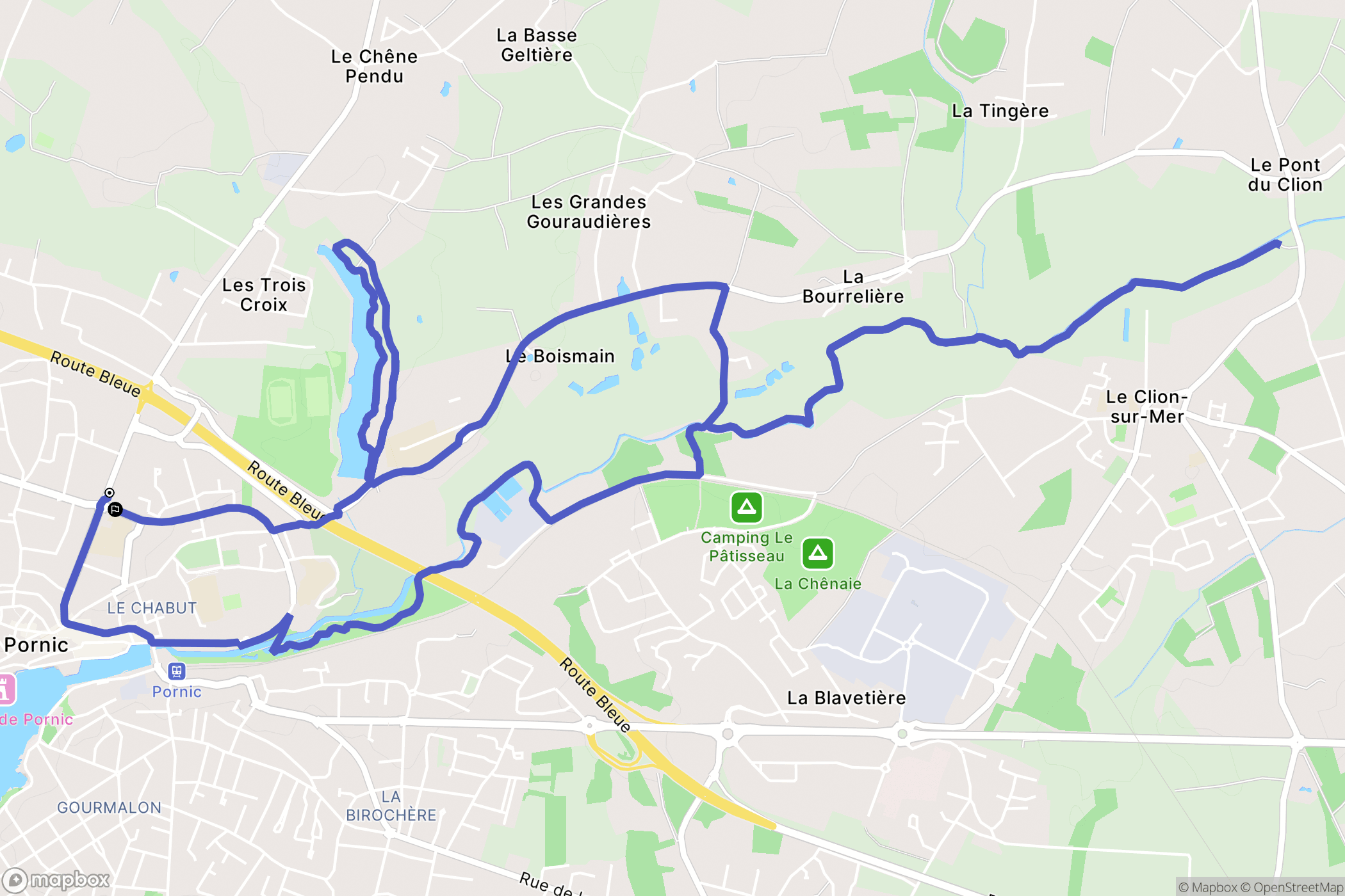 Pornic : carte du parcours de randonnée - France