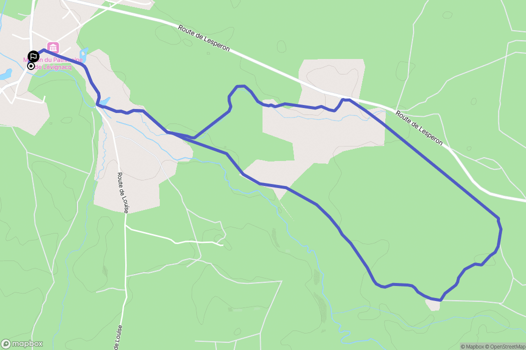 Lévignacq : carte du parcours de randonnée - France