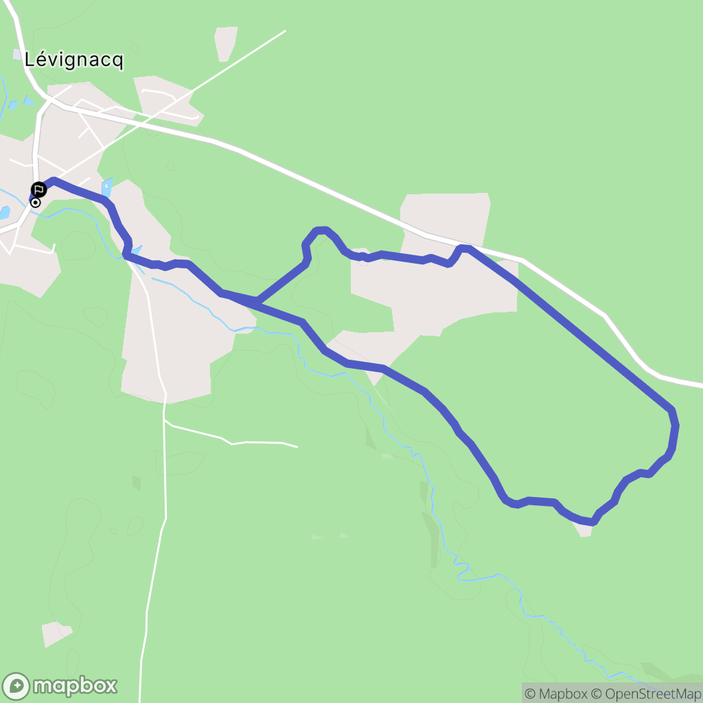 Lévignacq : carte du parcours de randonnée - France