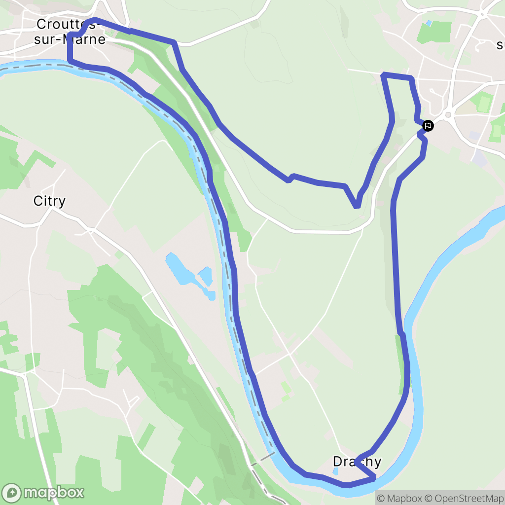 Charly-sur-Marne : carte du parcours de randonnée - France