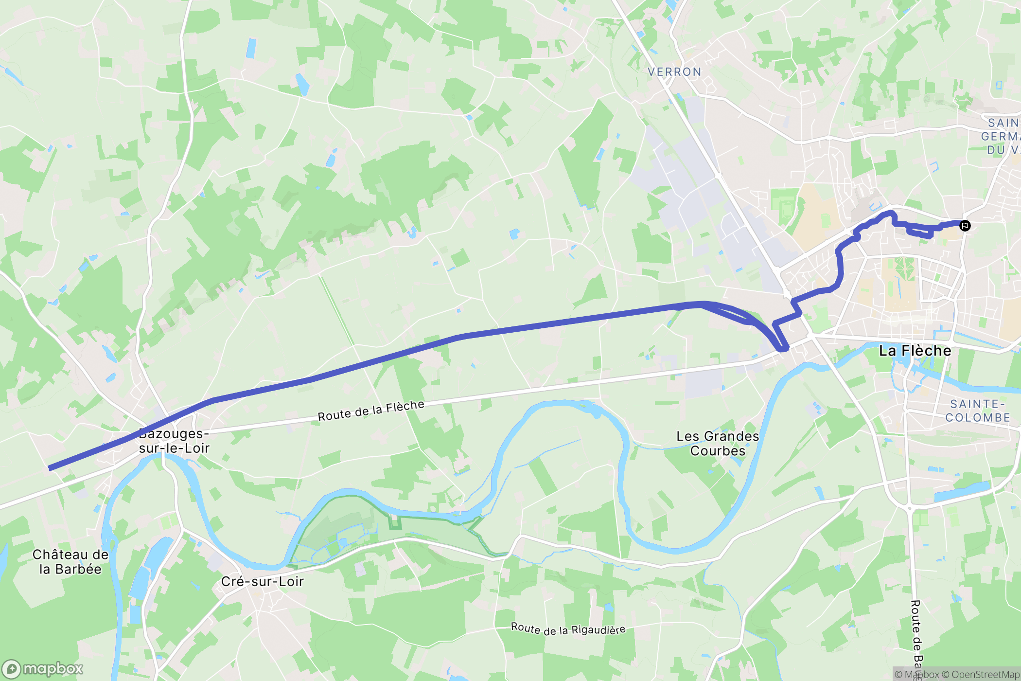 La Flèche : carte du parcours de randonnée - France