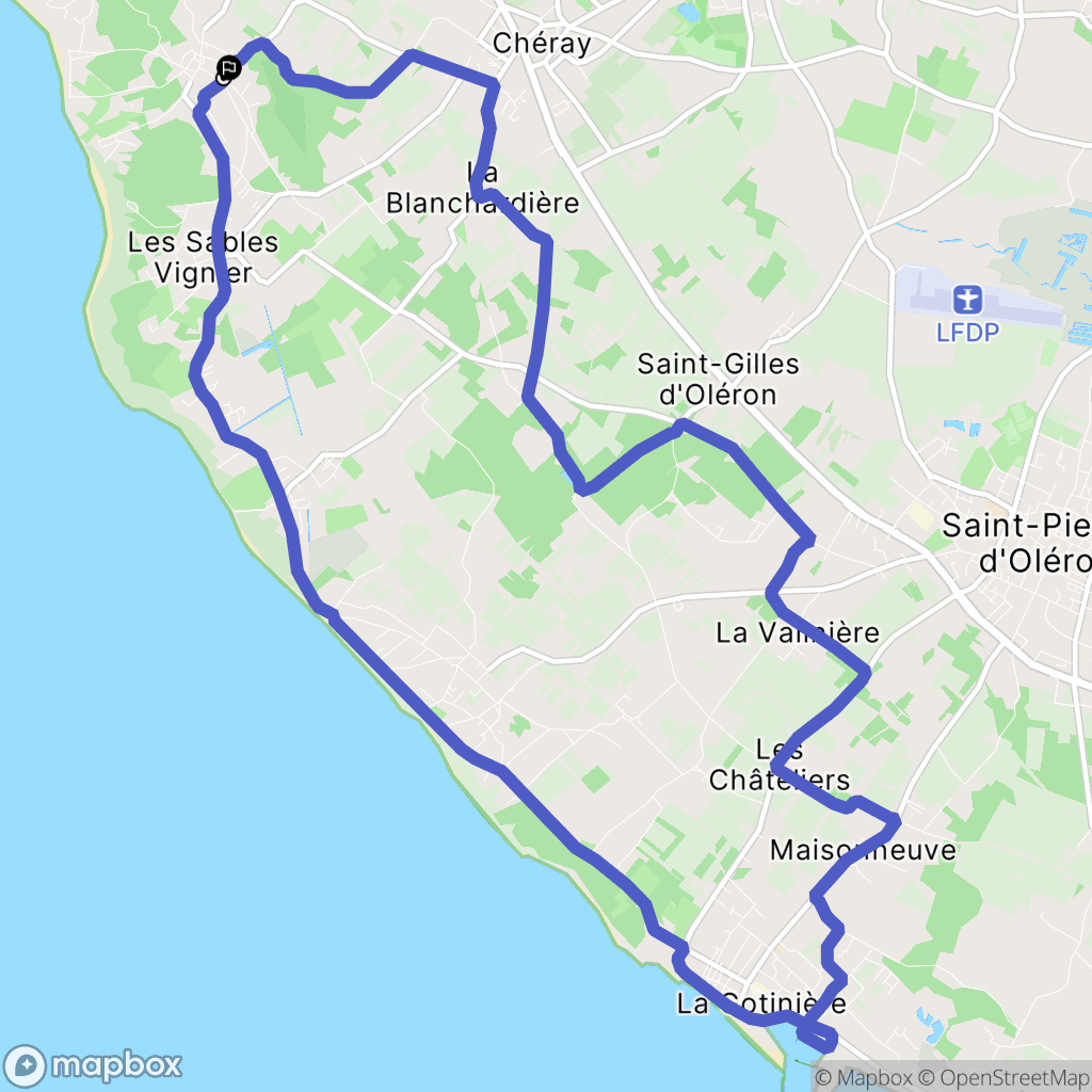 Saint-Georges-d'Oléron : carte du parcours de randonnée - France