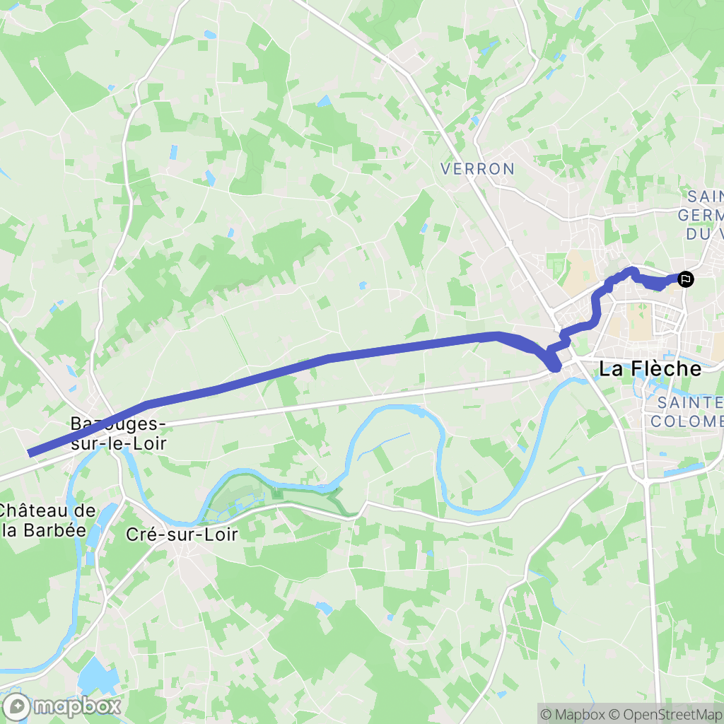 La Flèche : carte du parcours de randonnée - France