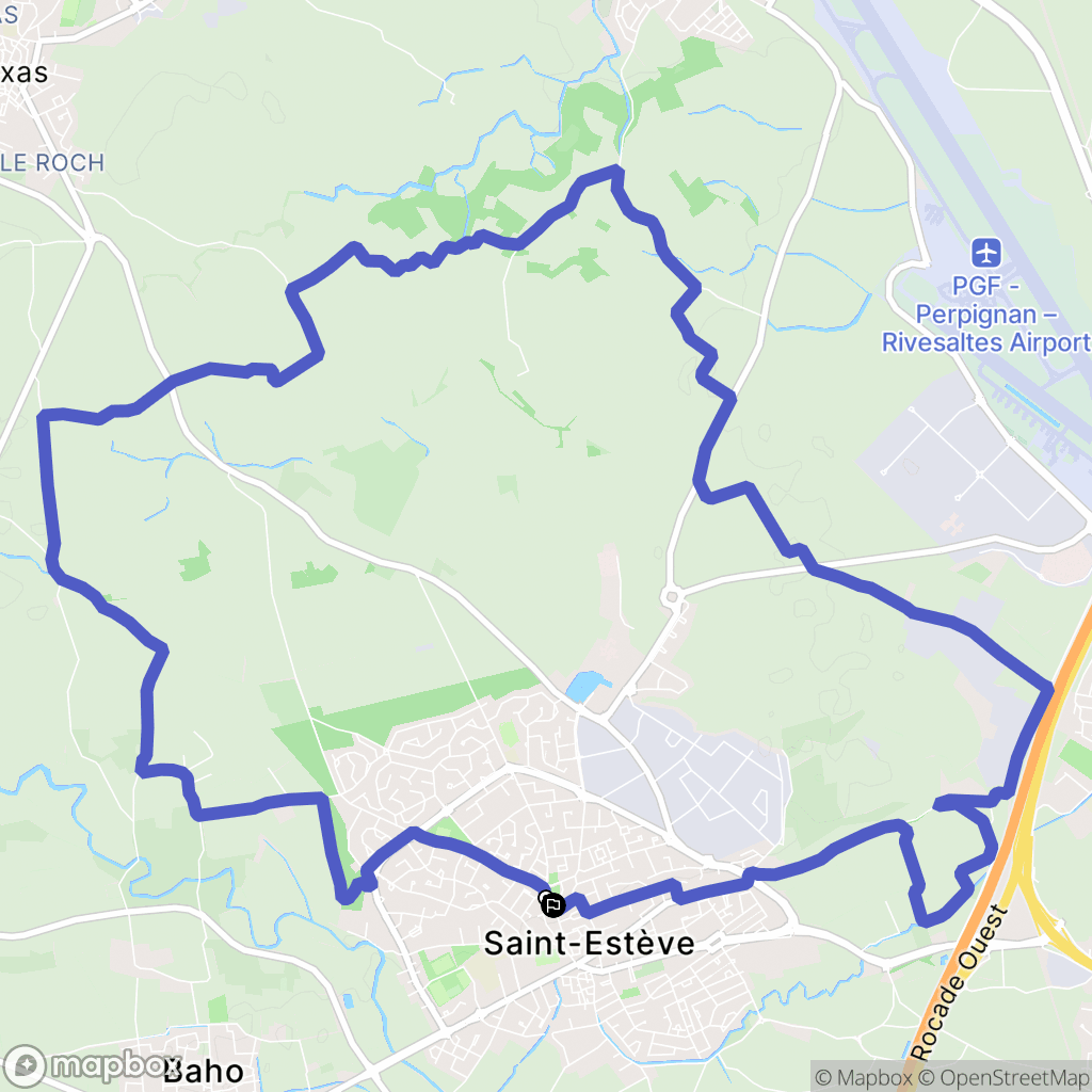 Saint-Estève : carte du parcours de randonnée - France