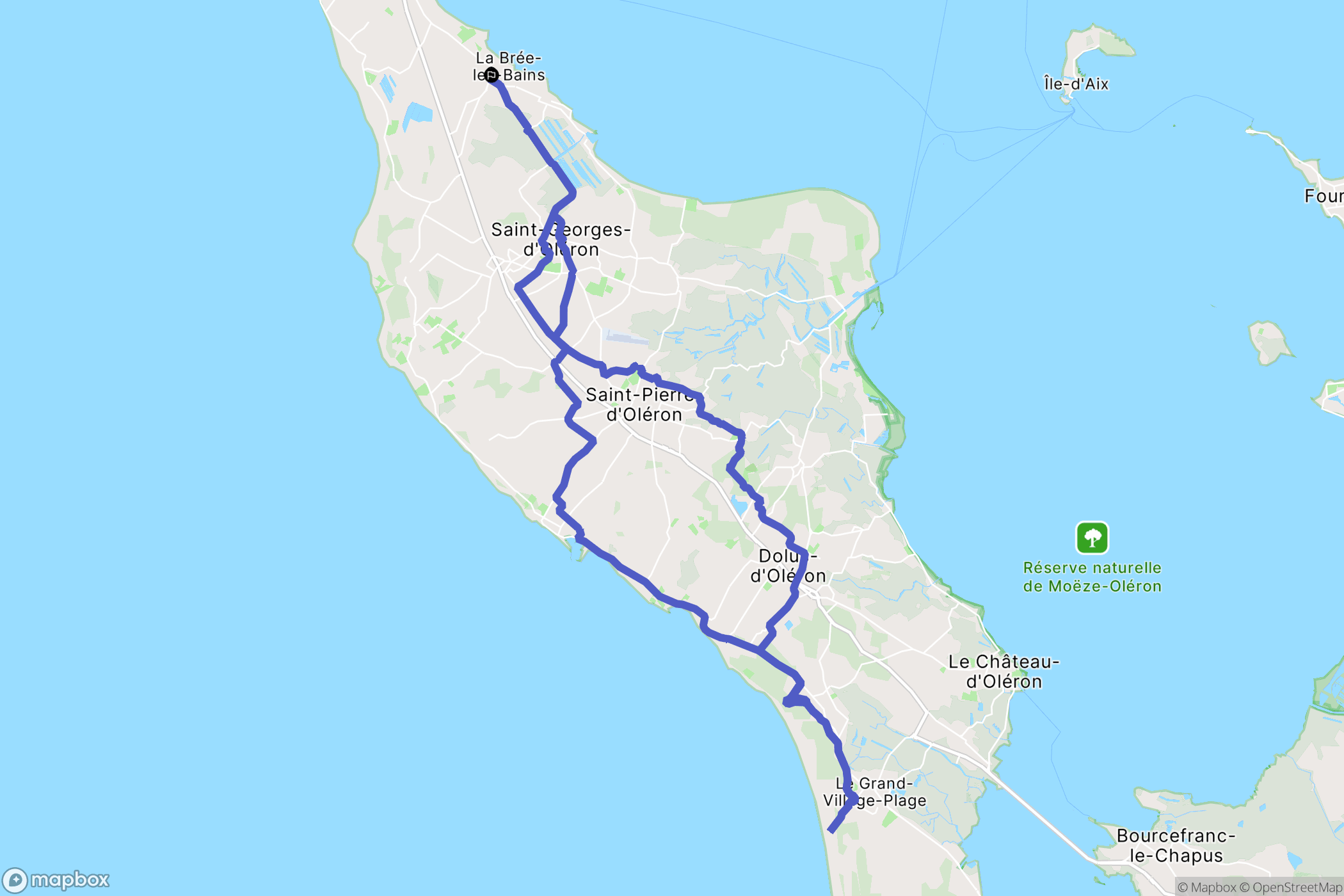 La Brée-les-Bains : carte du parcours de randonnée - France
