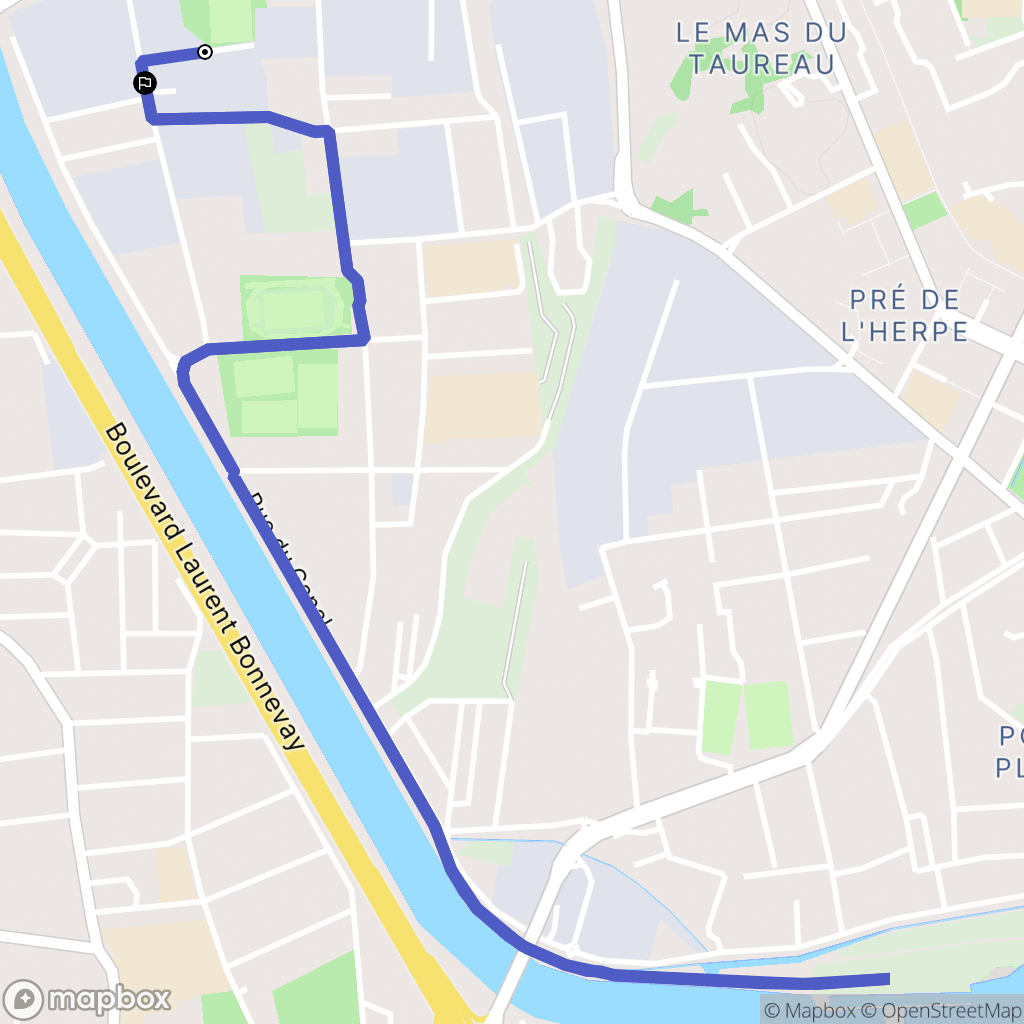 Villeurbanne : carte du parcours de randonnée - France