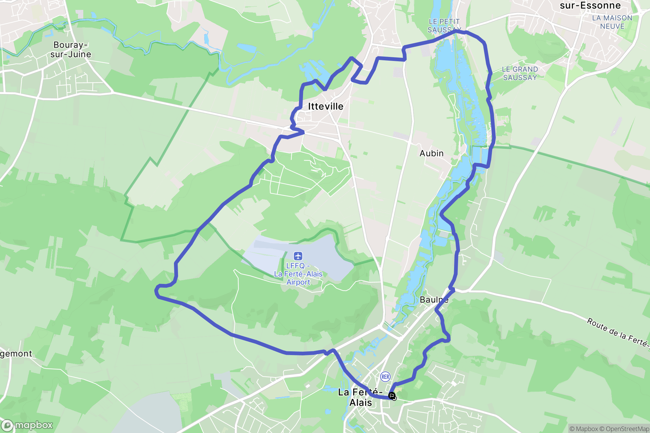 La Ferté-Alais : carte du parcours de randonnée - France