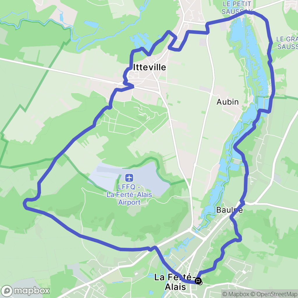 La Ferté-Alais : carte du parcours de randonnée - France