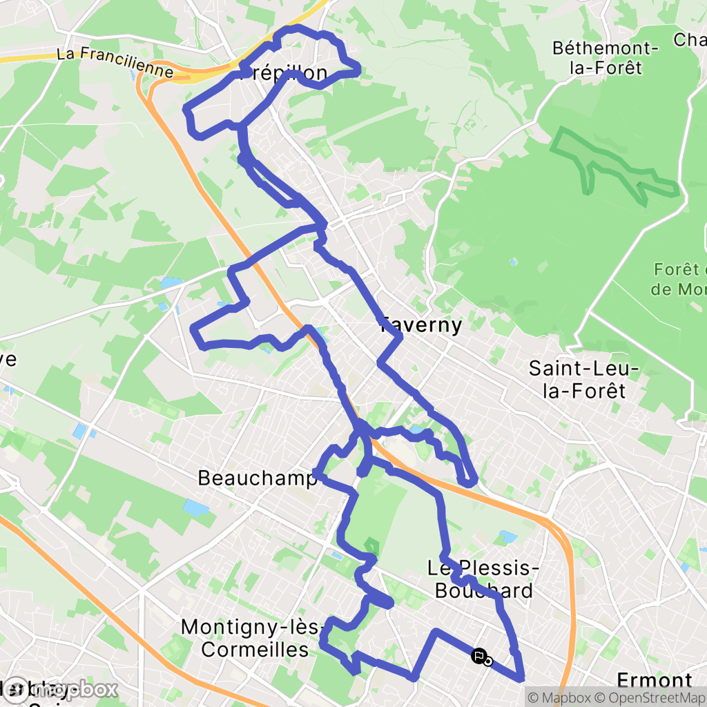 Franconville : carte du parcours de randonnée - France