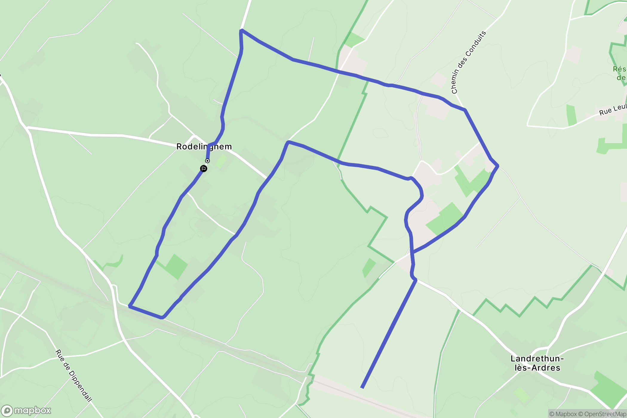 Rodelinghem : carte du parcours de randonnée - France