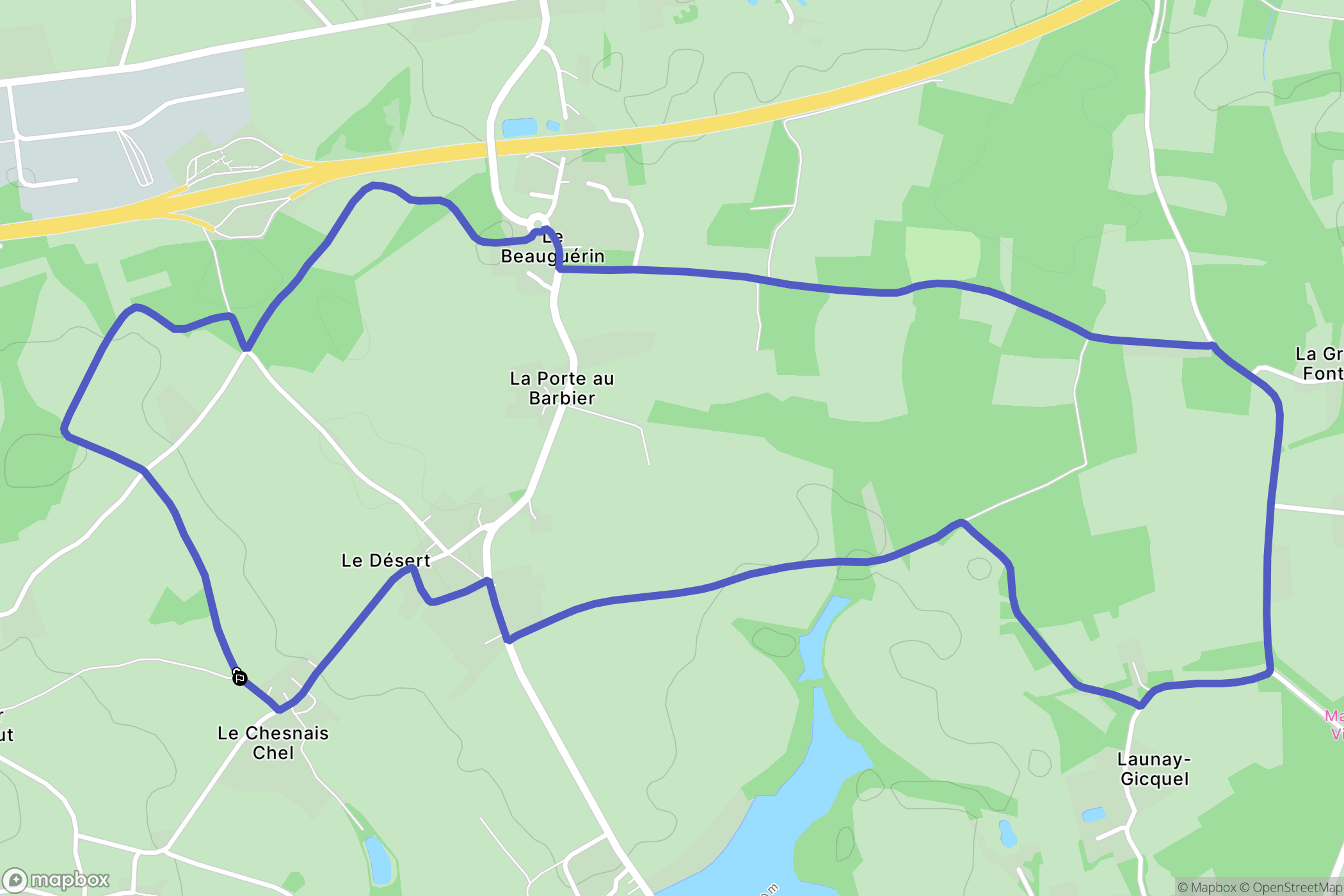 La Landec : carte du parcours de randonnée - France