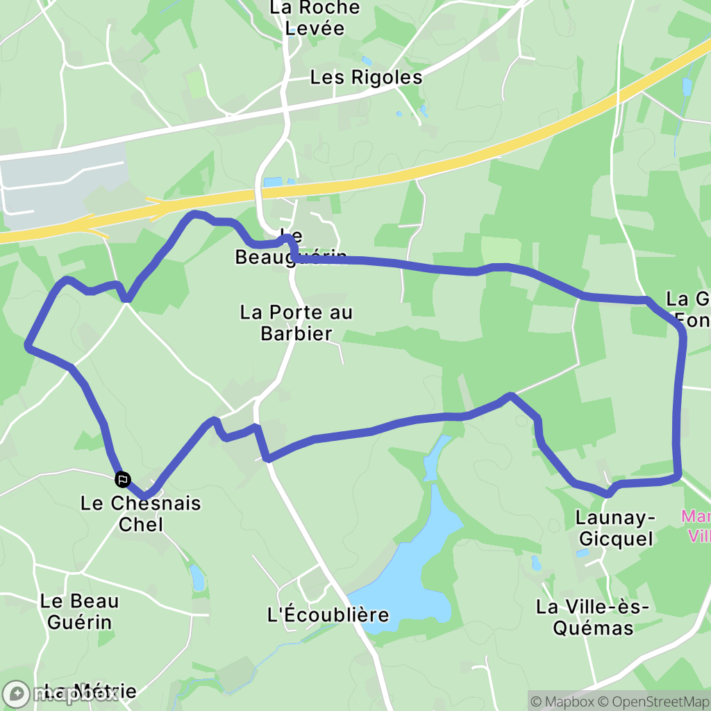 La Landec : carte du parcours de randonnée - France