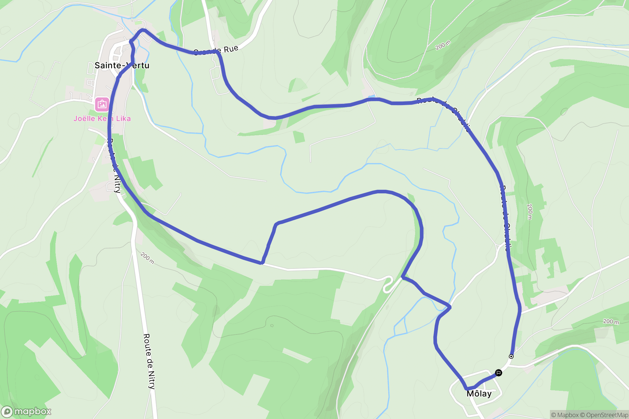 Molay : carte du parcours de randonnée - France