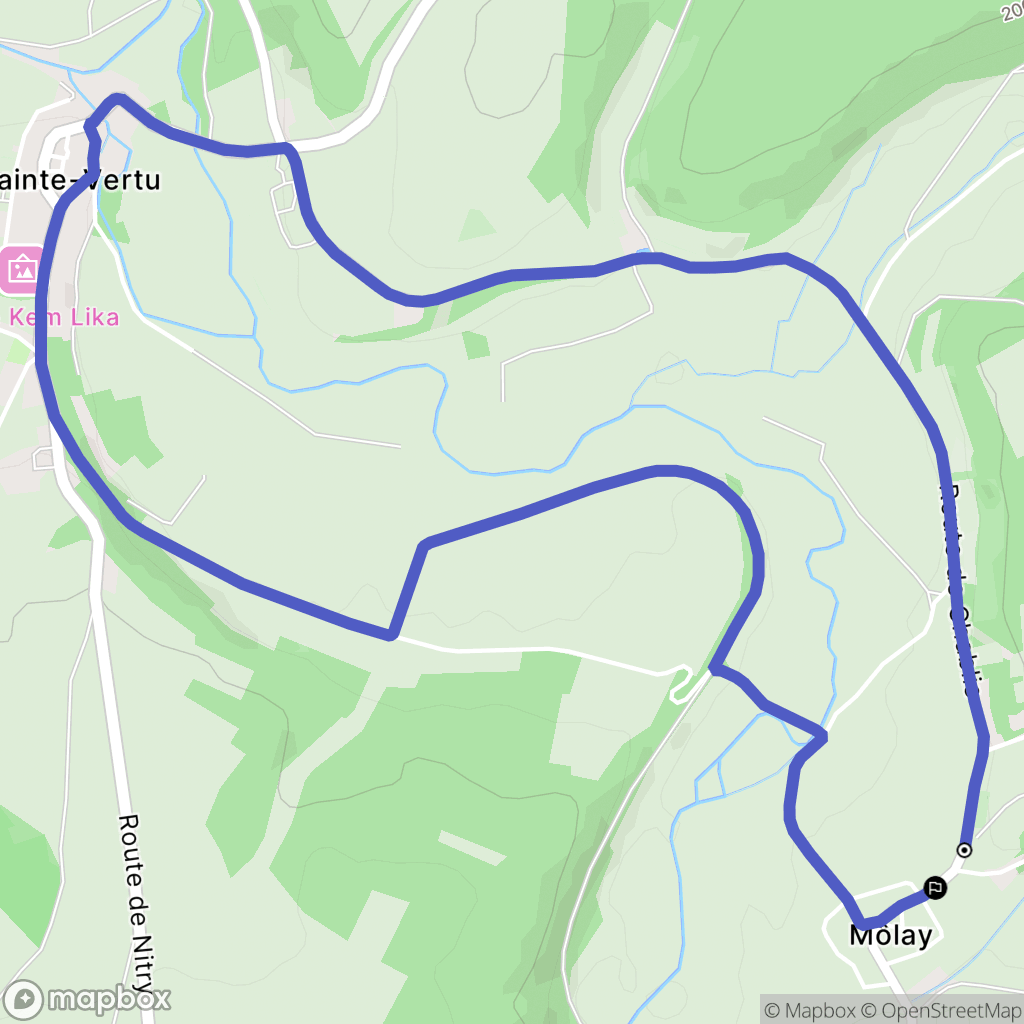 Molay : carte du parcours de randonnée - France