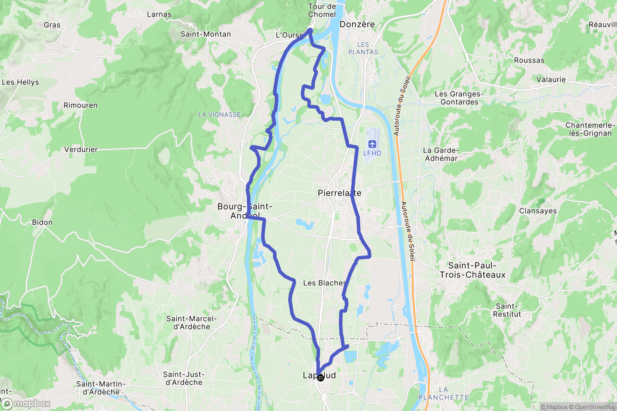 Lapalud : carte du parcours de randonnée - France