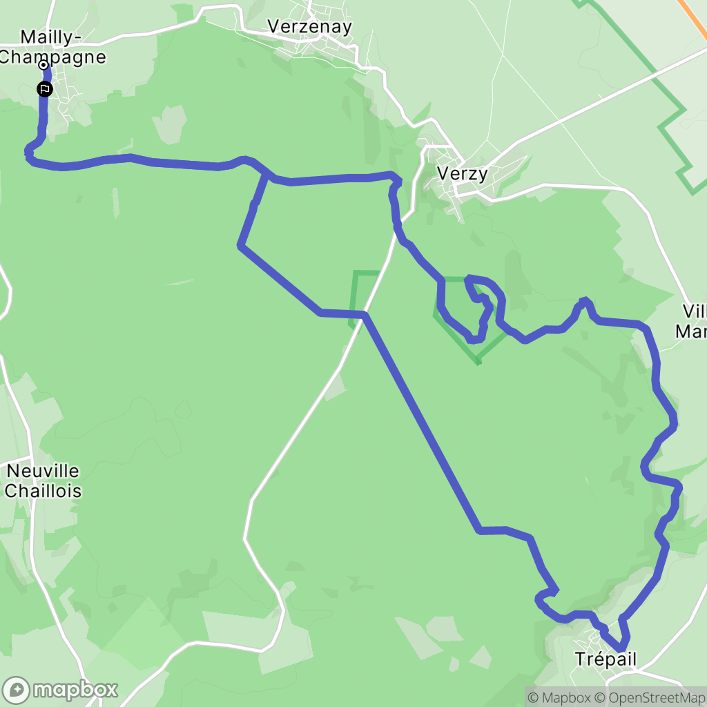 Mailly-Champagne : carte du parcours de randonnée - France