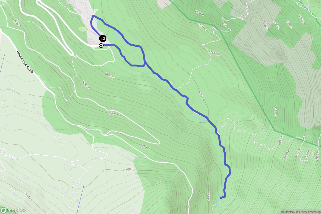Courchevel : carte du parcours de randonnée - France