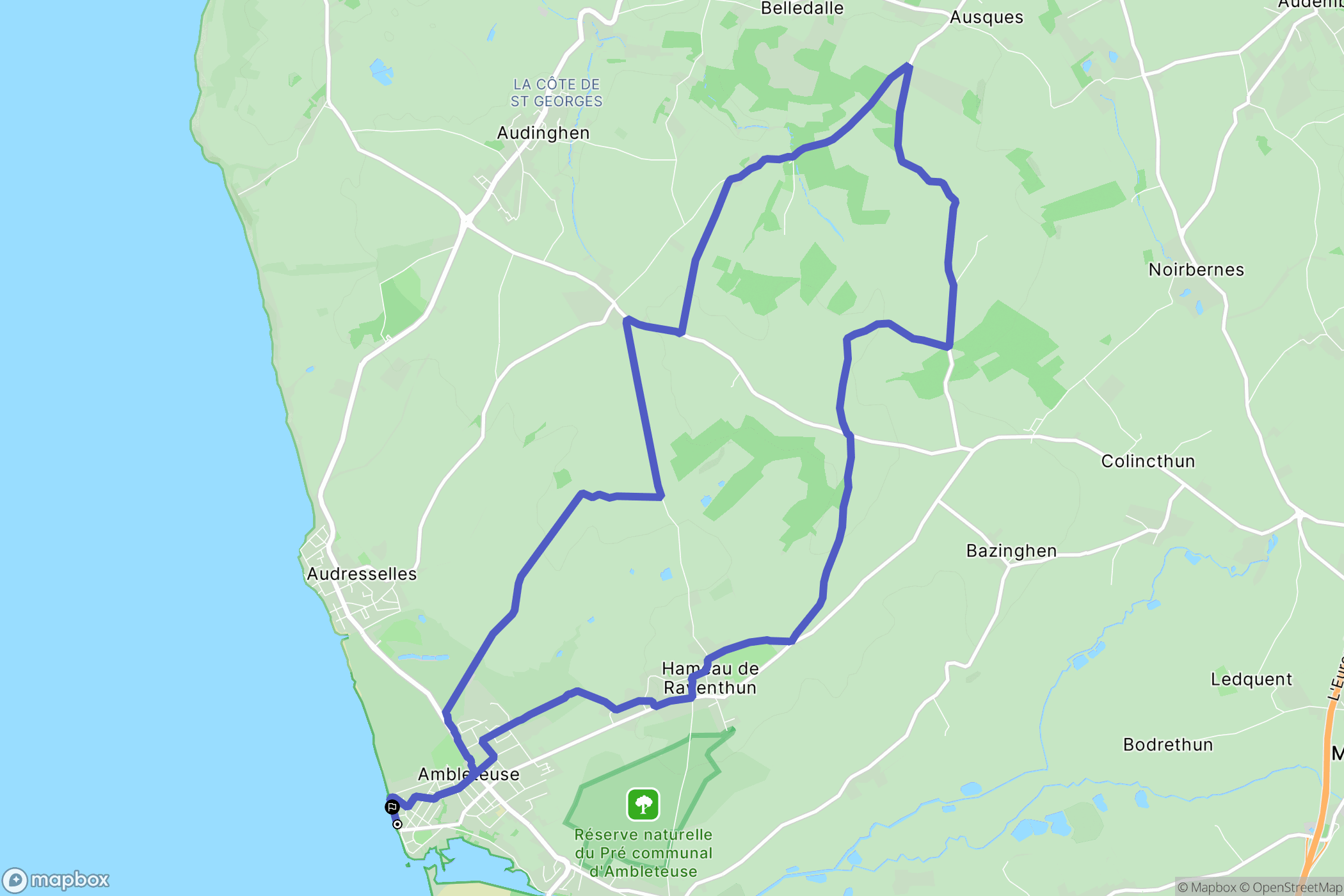 Ambleteuse : carte du parcours de randonnée - France