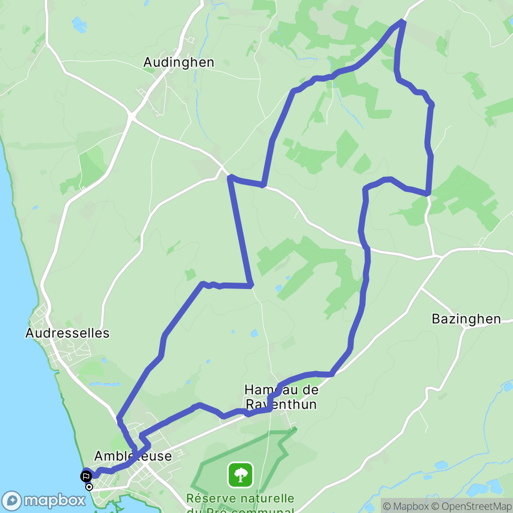 Ambleteuse : carte du parcours de randonnée - France