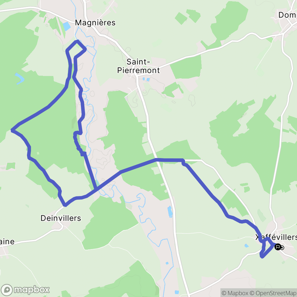 Xaffévillers : carte du parcours de randonnée - France