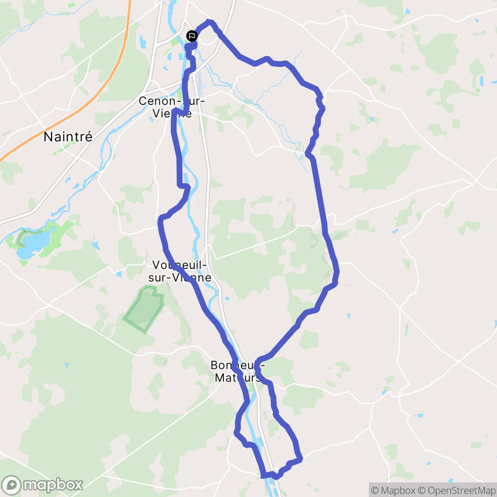 Châtellerault : carte du parcours de randonnée - France