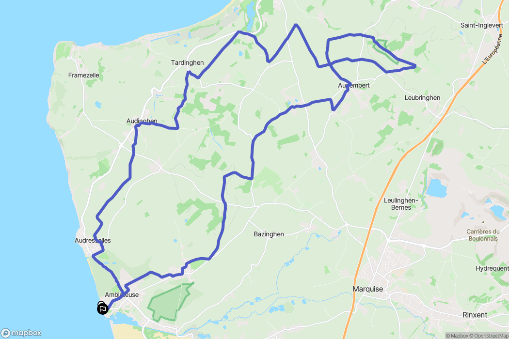 Ambleteuse : carte du parcours de randonnée - France