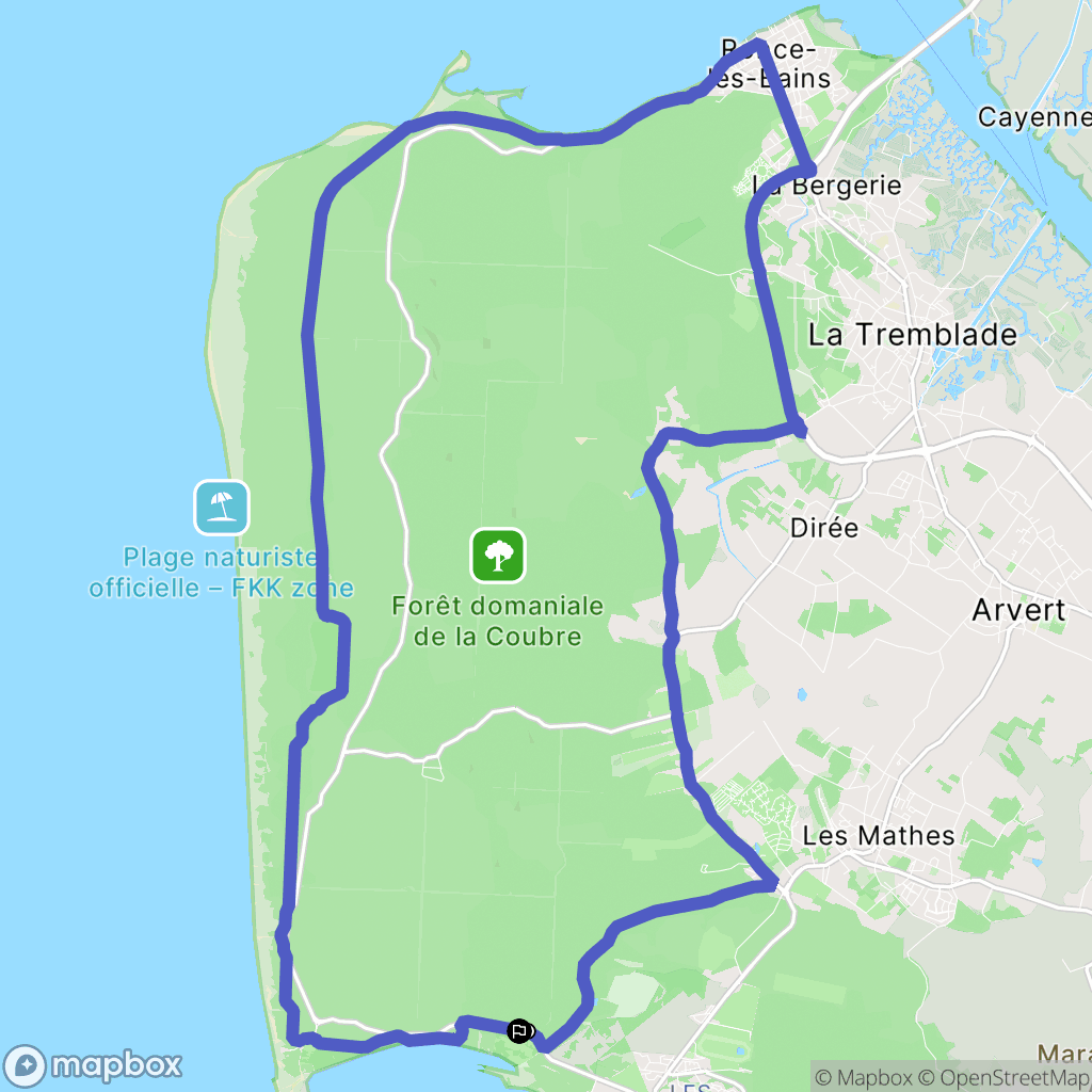 Les Mathes : carte du parcours de randonnée - France