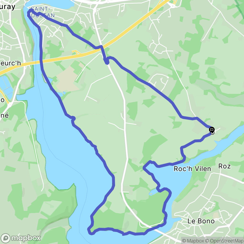 Pluneret : carte du parcours de randonnée - France