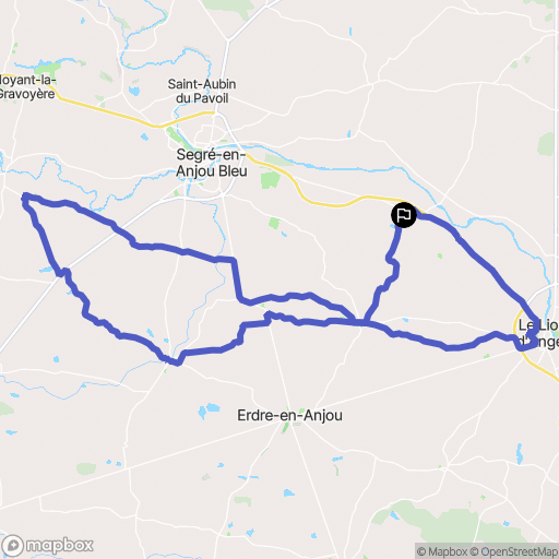 Le Lion-d'Angers : carte du parcours de randonnée - France