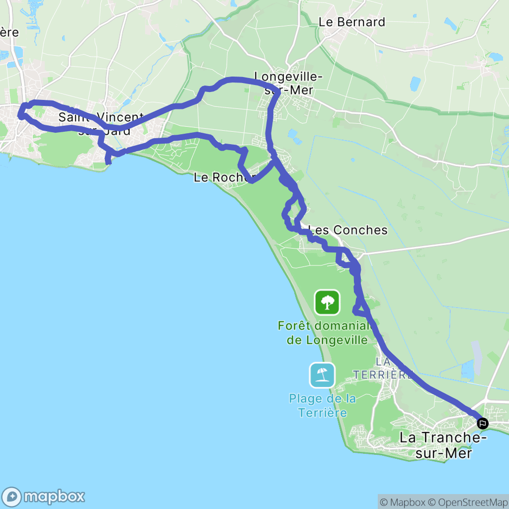 La Tranche-sur-Mer : carte du parcours de randonnée - France
