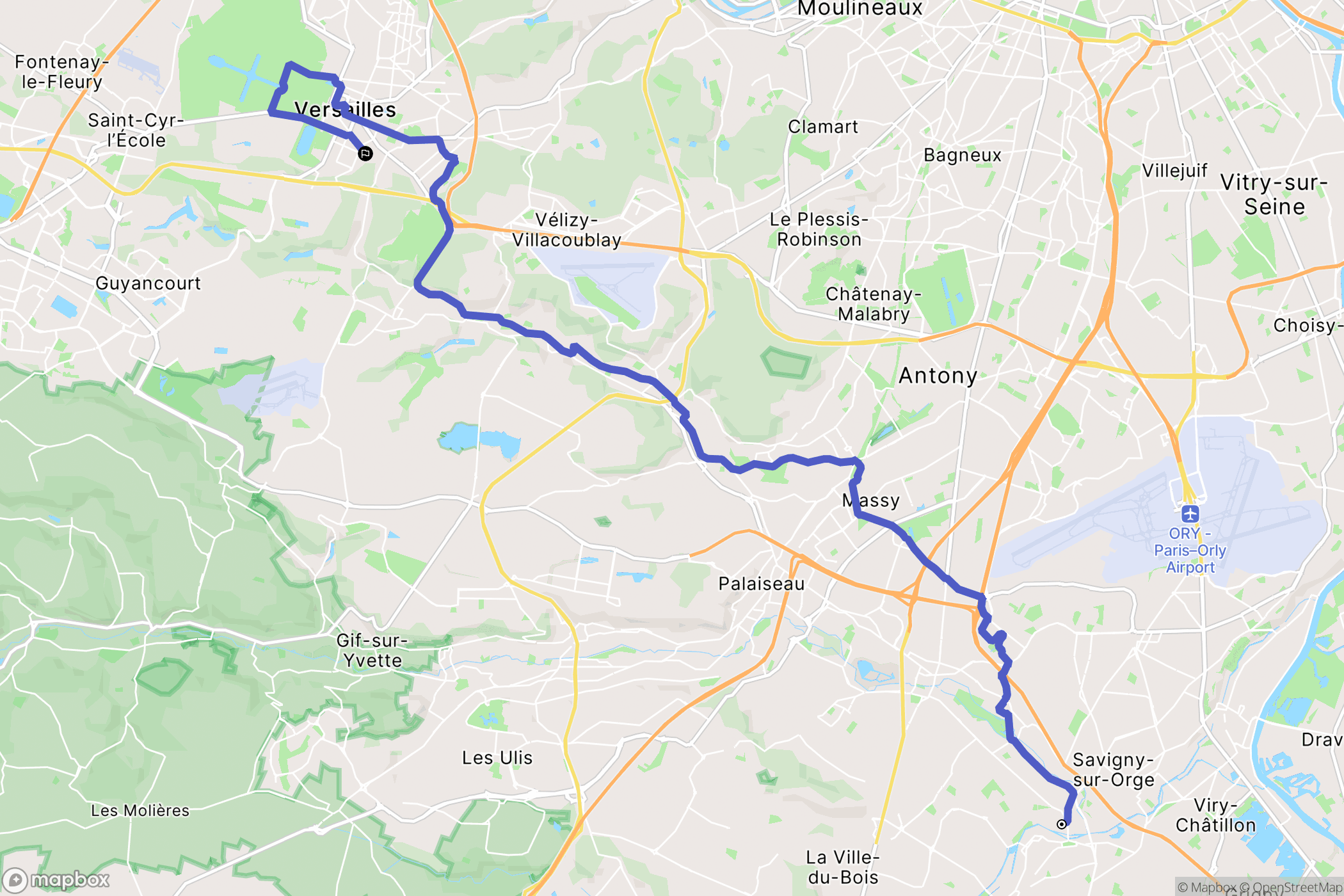 Épinay-sur-Orge : carte du parcours de randonnée - France