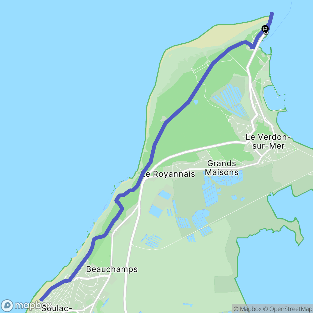 Le Verdon-sur-Mer : carte du parcours de randonnée - France