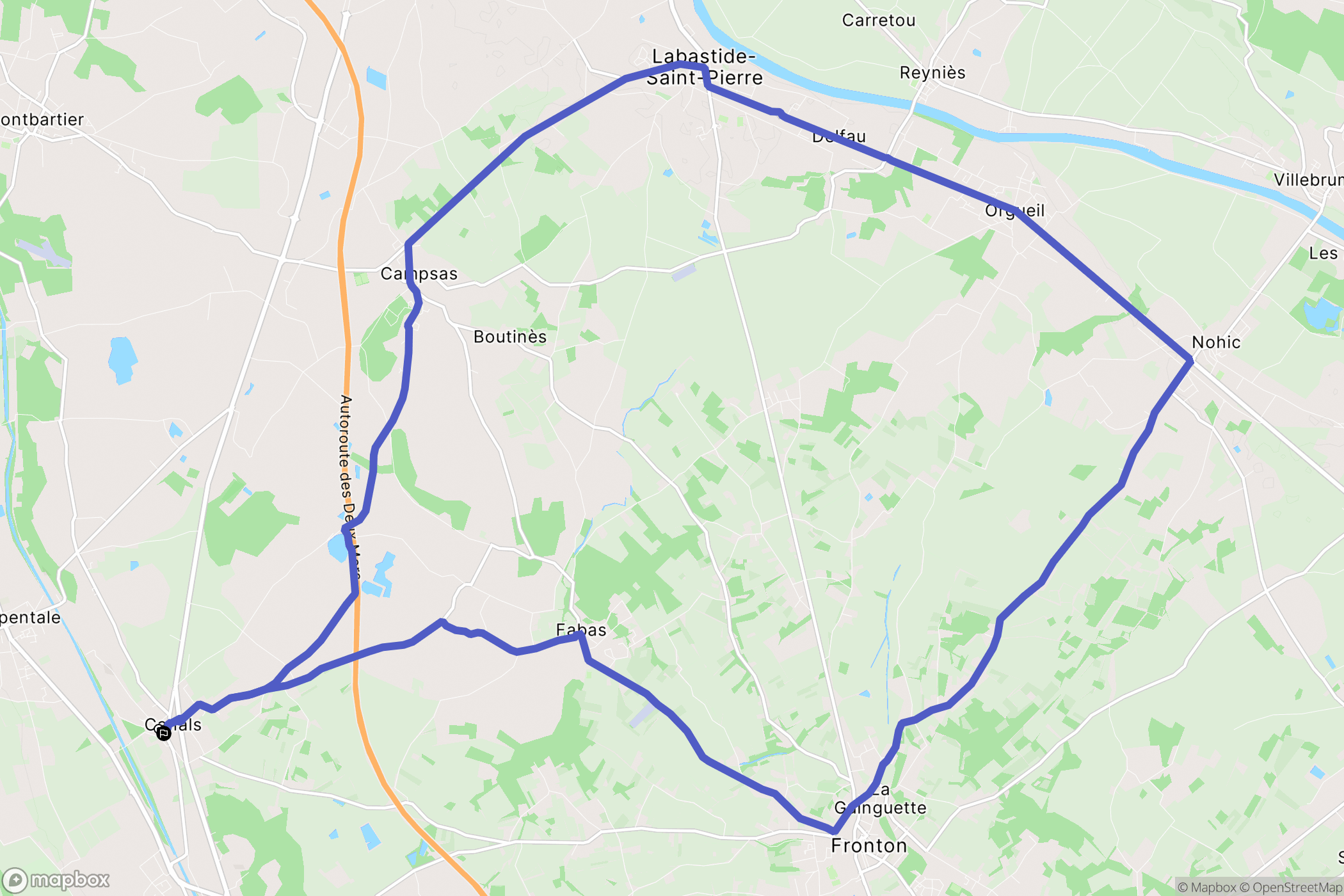 Canals : carte du parcours de randonnée - France