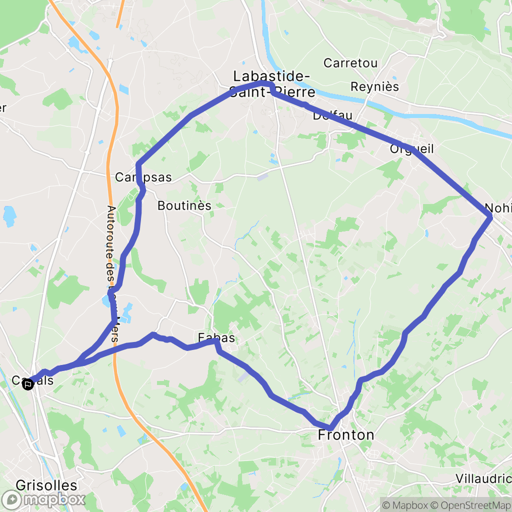 Canals : carte du parcours de randonnée - France