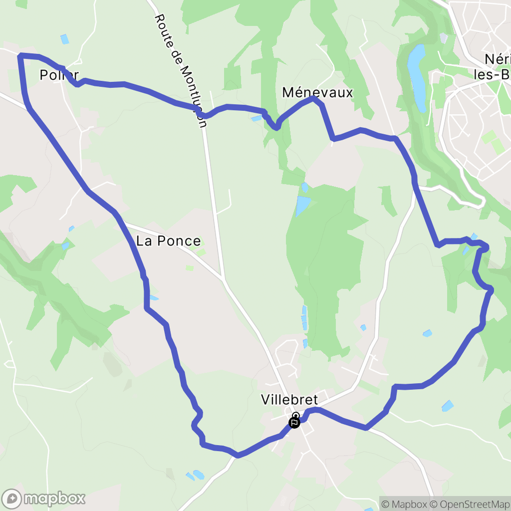 Villebret : carte du parcours de randonnée - France