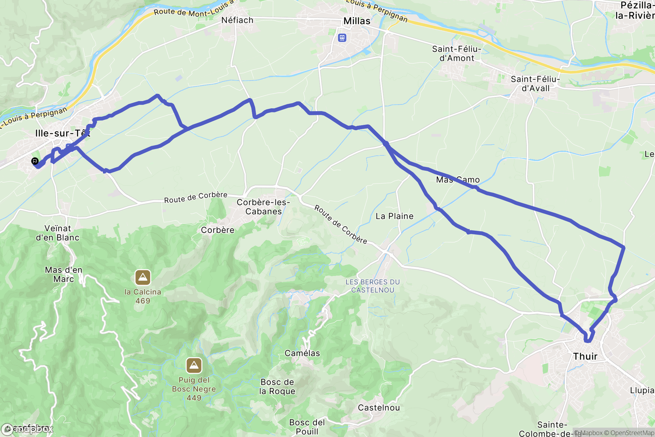 Ille-sur-Têt : carte du parcours de randonnée - France