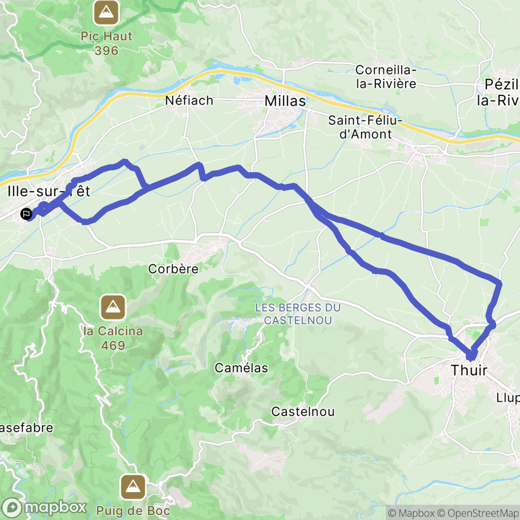 Ille-sur-Têt : carte du parcours de randonnée - France