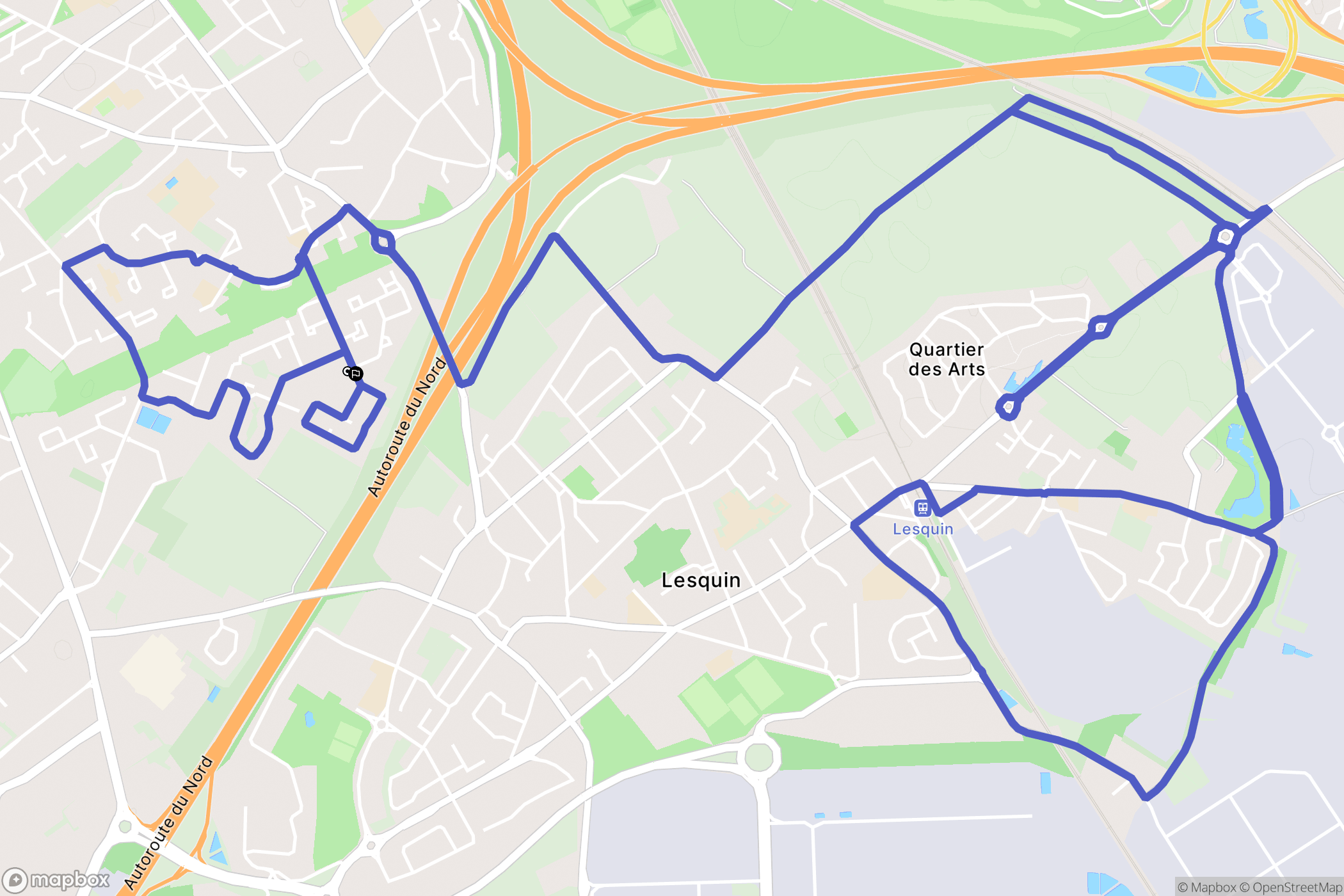 Ronchin : carte du parcours de randonnée - France